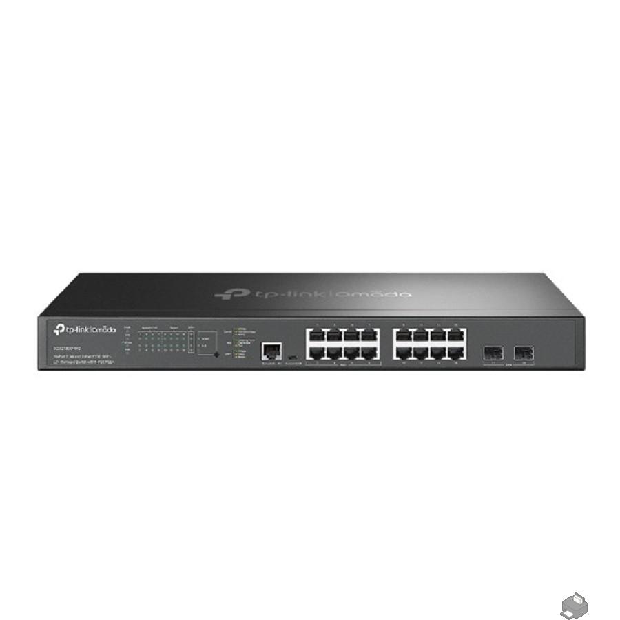 TP-Link SG3218XP-M2 Управляемый коммутатор Omada уровня 2+ с 16 портами 2,5 Гбит/с (8 портов PoE+) и 2 портами SFP+