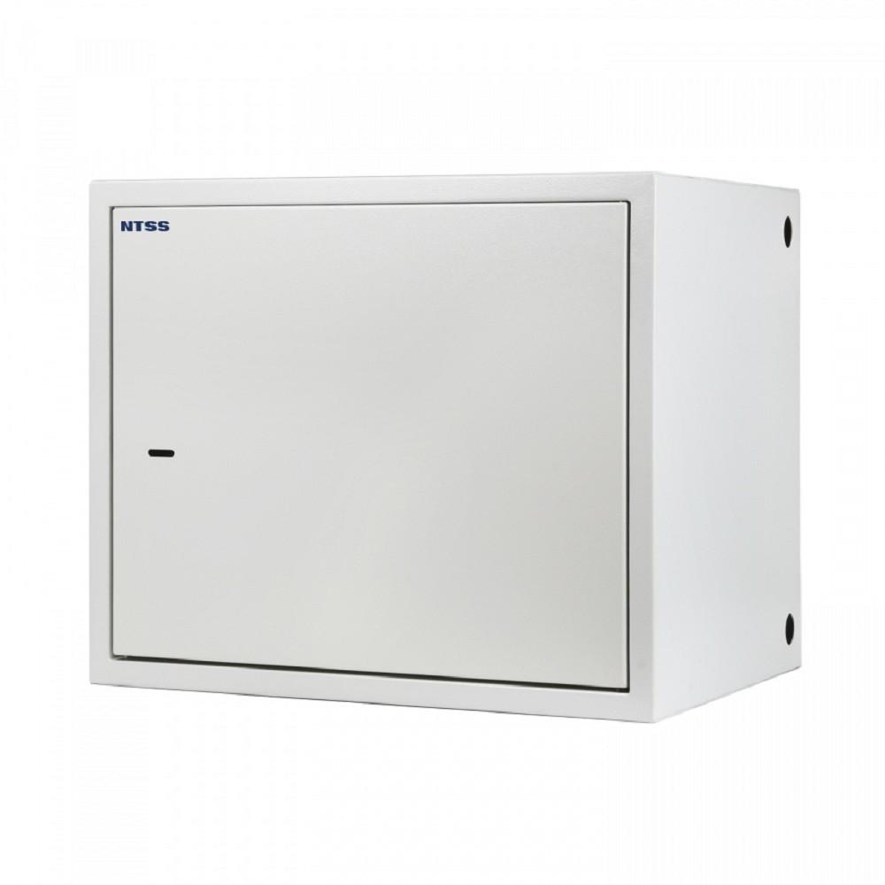 NTSS Шкаф настенный антивандальный распашной NTSS WAR 10U 600*500мм, 2 профиля 19, сварной, серый RAL 7035 NTSS-WAR10U6050