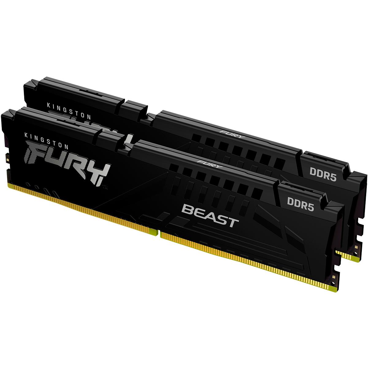 Память оперативная/ Kingston 32GB 5600MT/s DDR5 CL40 DIMM (Kit of 2) FURY Beast Black XMP, KF556C40BBK2-32