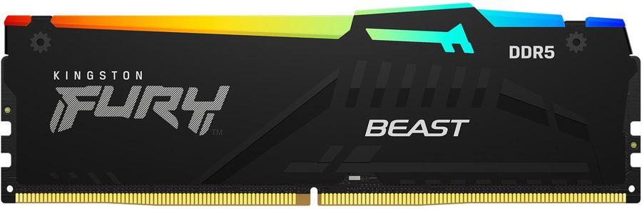 Память оперативная/ Kingston 16GB 5600MT/s DDR5 CL40 DIMM FURY Beast RGB XMP, KF556C40BBA-16