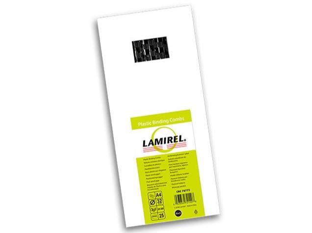 Lamirel Пружины для переплета пластиковые, 32 мм. Цвет: черный, 25 шт в упаковке., LA-78775