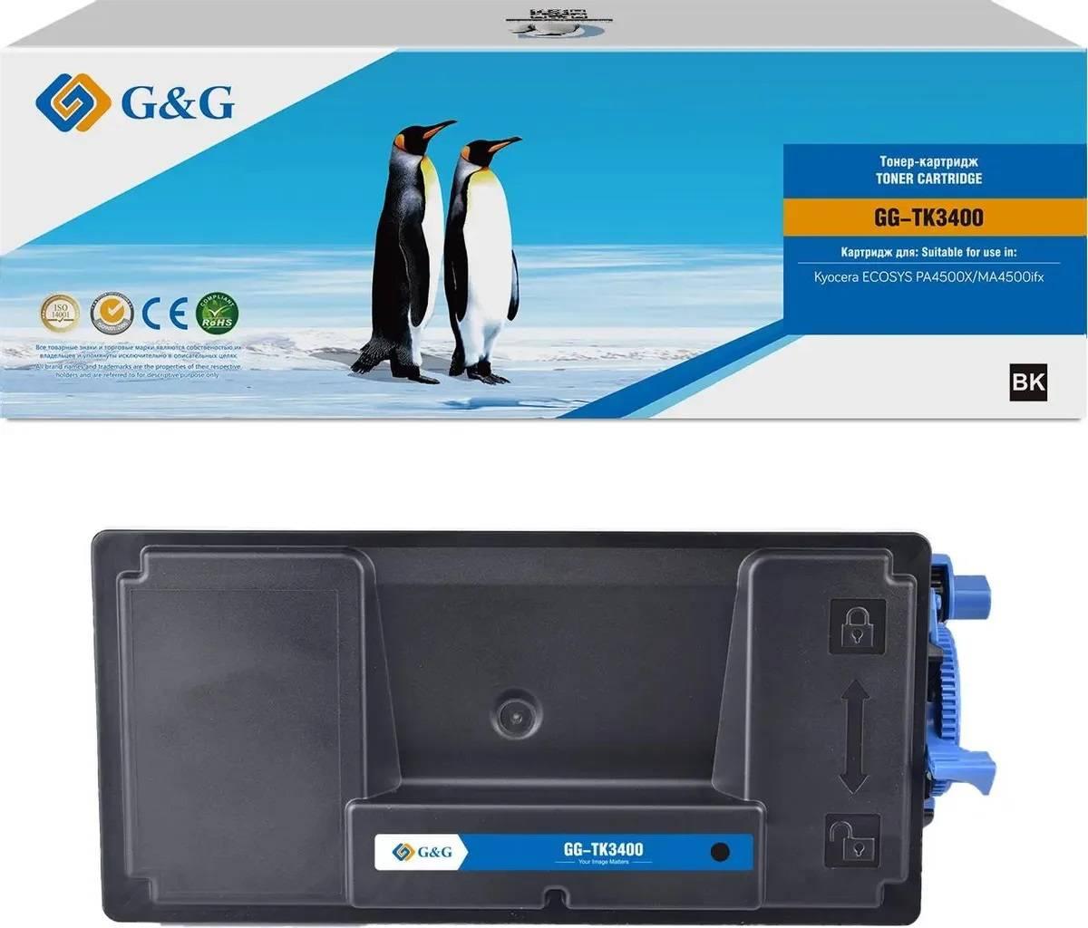 Тонер-картридж G&G, аналог Kyocera TK-3400 12.5k с чипом, NT-PKTK3400C-B-S1