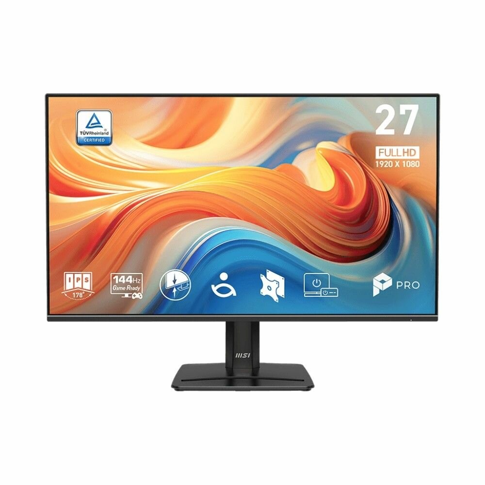 Монитор MSI PRO MP271 E14A 27" 16:9 FHD(1920x1080), IPS Flat, 4ms(GTG), 1500:1, 100M:1, 300nits, 178/178, HDMI 2.0, DP 1.4a, VGA, Speaker, Tilt, 144HZ, Black, 1y war-ty, 9S6-3PE9CM-010