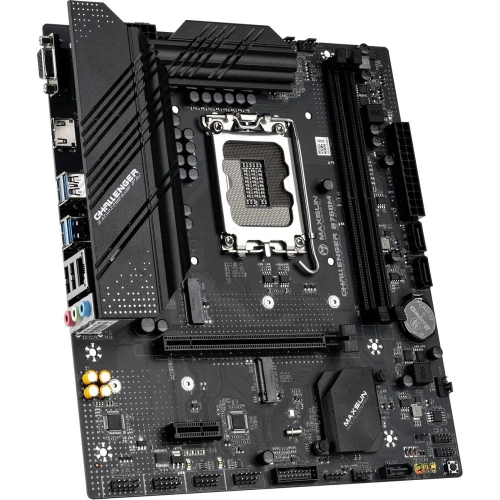 MAXSUN MS-Challenger B760M (Socket 1700, mATX, 2*DDR4, VGA/HDMI, 3*SATA3, 2*M.2, 1xPCI-E x16 /1xPCI-E x1, 2*USB 2.0, 4*USB 3.2 Gen1 , LAN 1*1G,  RTL)