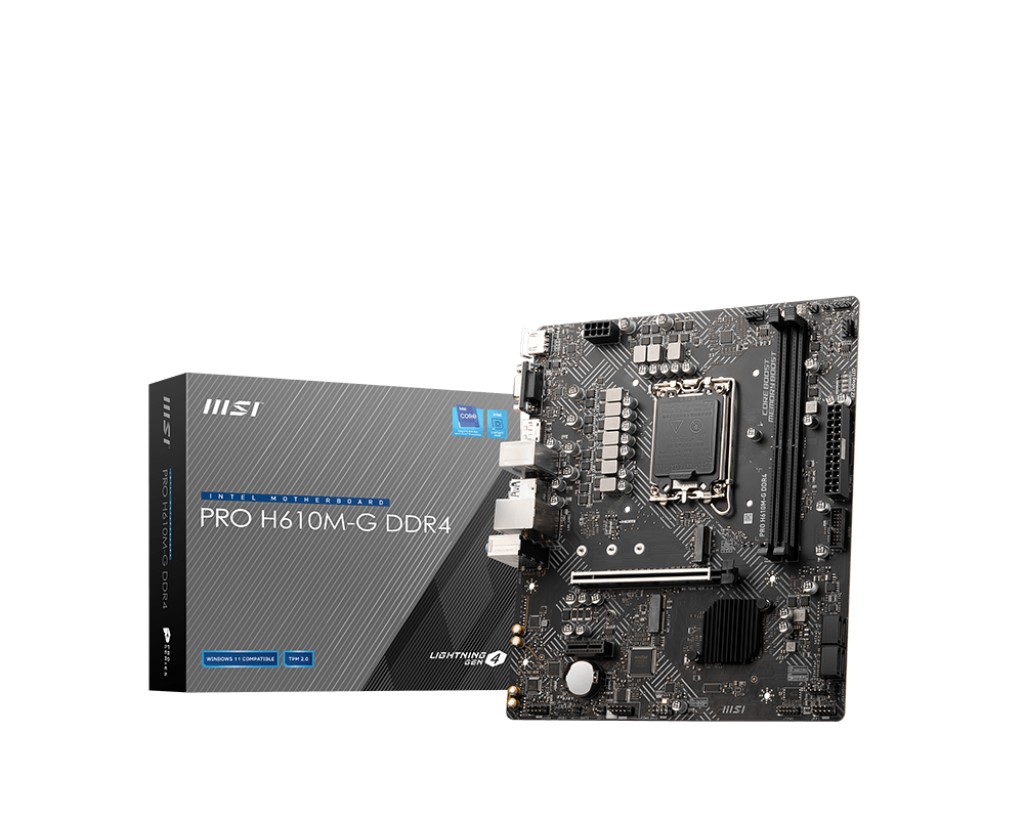 Материнская плата MSI PRO H610M-G DDR4 LGA1700/H610/2xDDR4/M.2/HDMI, DP, VGA/mATX