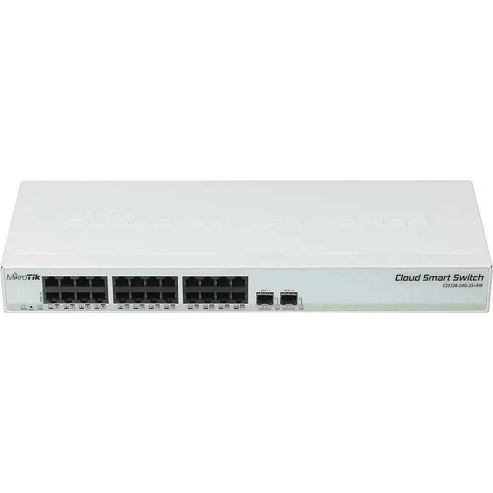 MikroTik CSS326-24G-2S+RM Коммутатор управляемый, L2 24х Gigabit RJ45, 2х SFP+