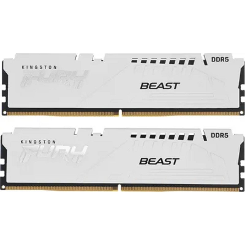 Kingston DDR5 DIMM 32GB (2x16GB) 6000MT/s CL36 FURY Beast White EXPO Non-ECC Unbuffered (Kit of 2) 1RX8 36-44-44 1.35V 288-pin 16Gbit , KF560C36BWE2K2-32