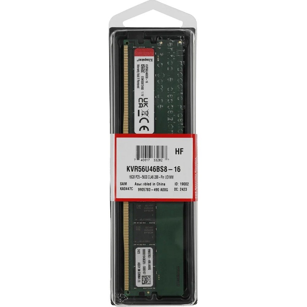 Kingston DDR5 DIMM 16GB 5600 MT/s CL46 KVR56U46BS8-16
