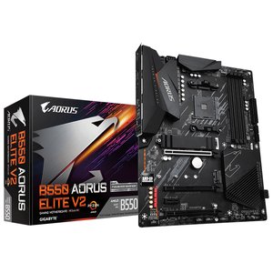 Материнская плата/ MB GIGABYTE AMD B550 sAM4, 4xDDR4(128GB), HDMI 2.1/DP, 1xPCIe 4.0x16, 2xPCIe 3.0x16, 1xPCIe 3.0, 1xLAN (2.5GbE), 4xSATA 6Gb/s, 2xM.2, 5xUSB 3.2, 2xUSB 2.0, ATX, B550 AORUS ELITE V2
