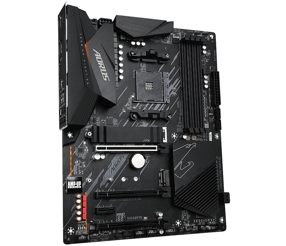 Материнская плата/ MB GIGABYTE AMD B550 sAM4, 4xDDR4(128GB), HDMI 2.1/DP, 1xPCIe 4.0x16, 2xPCIe 3.0x16, 1xPCIe 3.0, 1xLAN (2.5GbE), 4xSATA 6Gb/s, 2xM.2, 5xUSB 3.2, 2xUSB 2.0, ATX, B550 AORUS ELITE V2