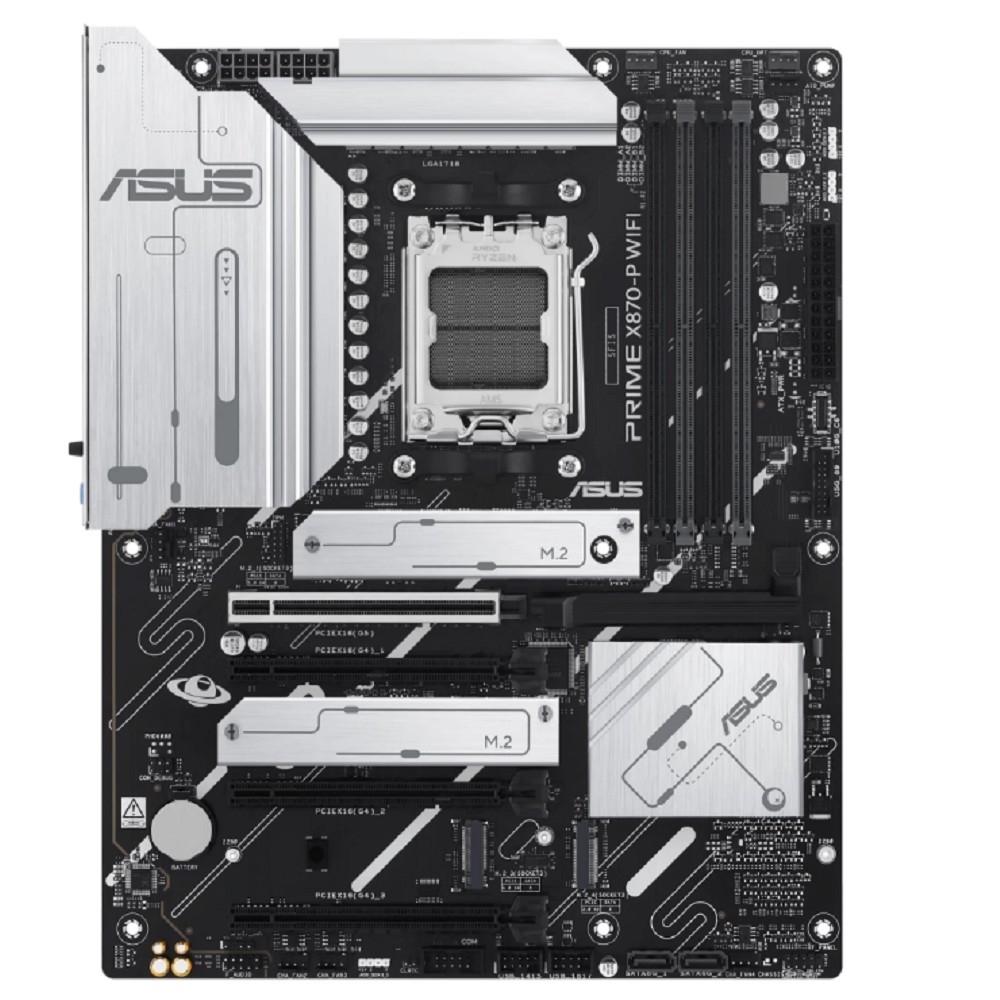 ASUS PRIME X870-P WIFI (Socket AM5, ATX, 4xDDR5(256GB), HDMI 2.1, 1xPCIe 5.0x16/3xPCIe 4.0x16, 1xLAN (2.5GbE), 2xSATA 6Gb/s, 4xM.2, RAIDXpert2 Technology, Wi-Fi 7, 2xType-C, Wi-Fi 7, 4xUSB 3.2, 2xUSB)