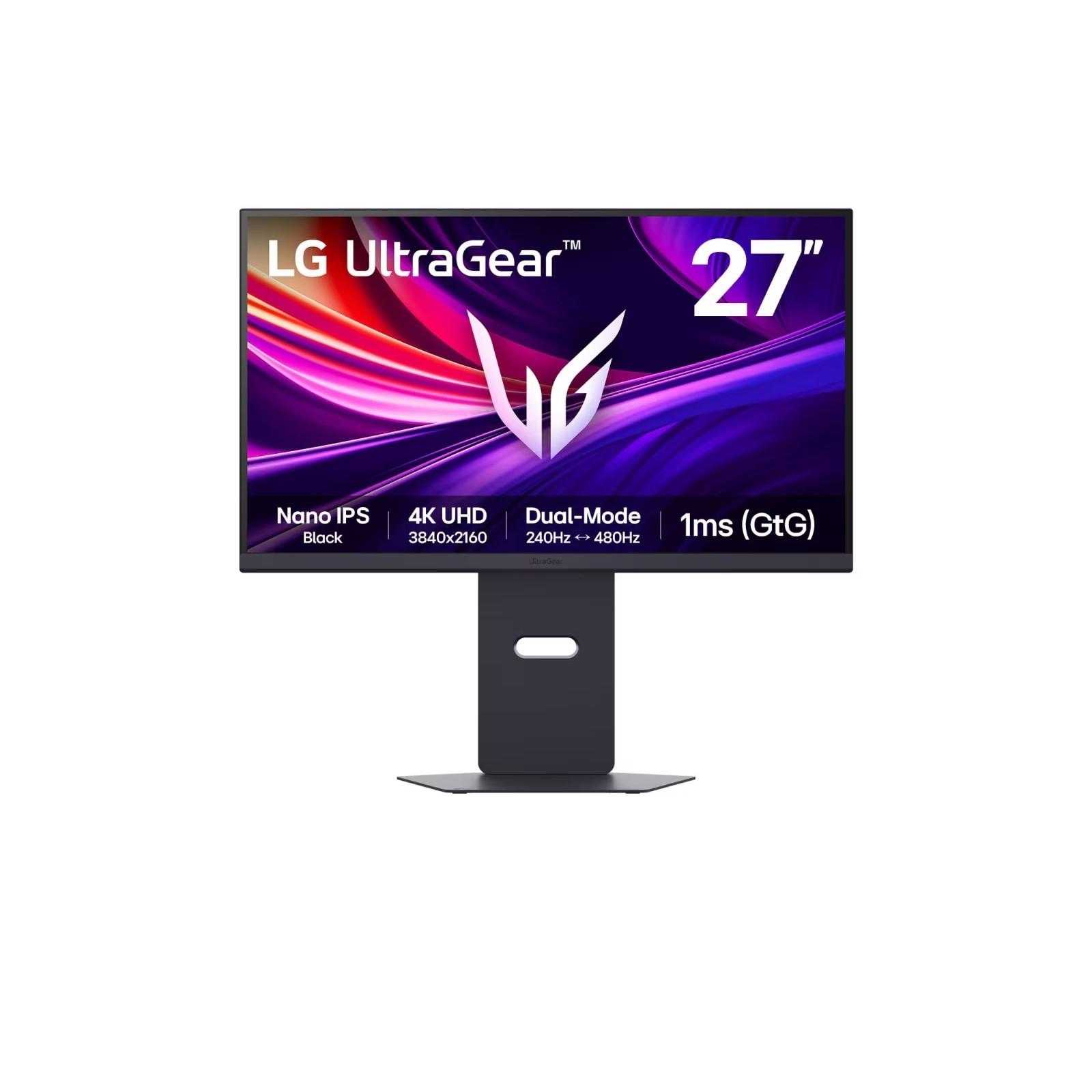 LCD LG 27" 27G850A-B черный {NanoIPS 3840x2160 240Hz 1ms 450cd 2000:1 DisplayHDR600 16:9 2xHDMI2.1 DisplayPort 2.1 USB3.2 Pivot HAS}, 27G850A-B.ARUZ