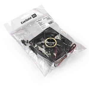 Exegate EX283381RUS Вентилятор ExeGate EX08025SM, 80x80x25 мм, Sleeve bearing (подшипник скольжения), Molex, 2000RPM, 25dBA
