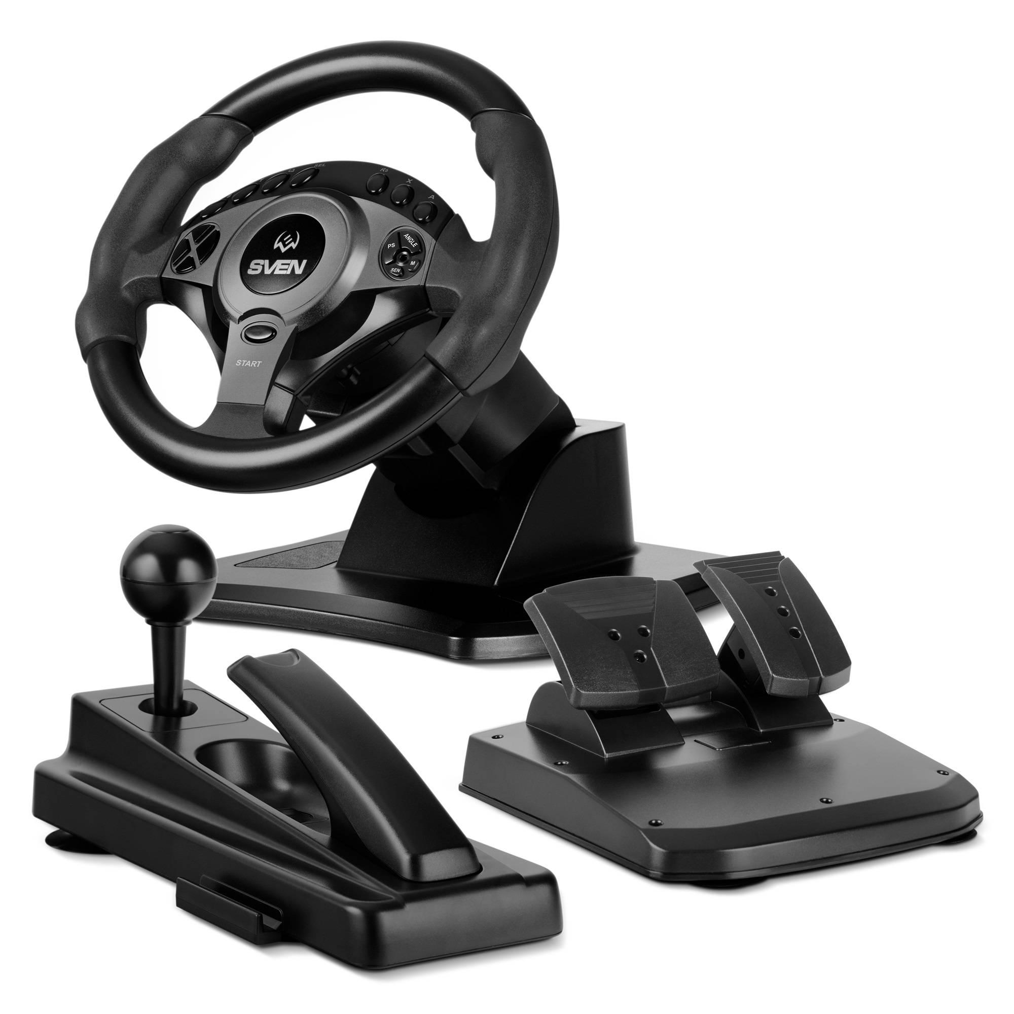 SVEN Руль GC-W750 (педали, вибро, D-pad, 16 кл, PS4/PS3//XB1/NS/PC/X-D-Input), SV-021436