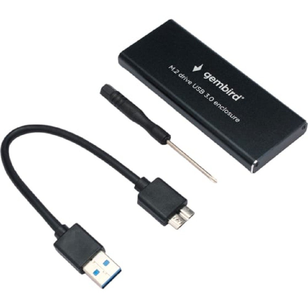 Gembird EEM2-SATA-1 Внешний корпус USB 3.0 для M2 SATA порт MicroB, металл, черный