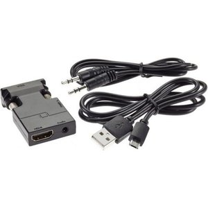 VCOM CA337A Переходник VGA(M)+audio+microUSB --> HDMI(F)1080*60Hz, VCOM <CA337A>[4895182225152]