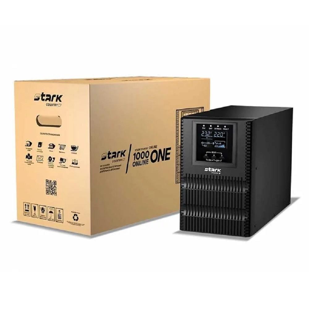 ИБП STARK SC 1000 ONLINE ONE One 1000ВА/1000Вт {Online, На пол, 110-300В, 2 х ЕВРО, Smart-slot, USB, RS232, EPO, БЕЗ АКБ - внеш 3x 4,5-240 Ач}{00-00017189}