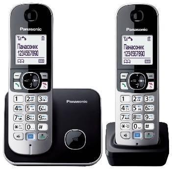 Р/телефон Panasonic KX-TG6812RUB (черный, 2 трубки)