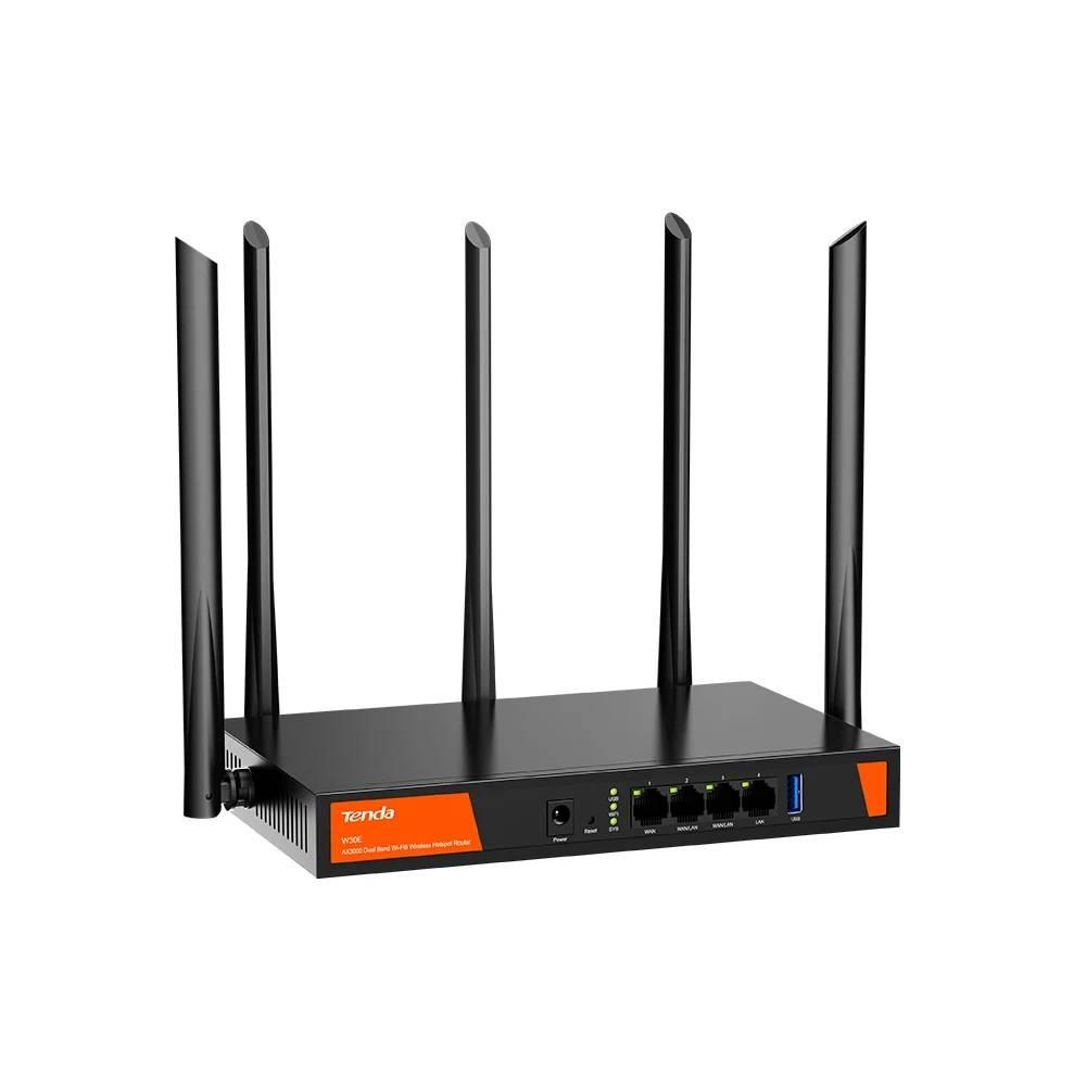 Tenda W30E Двухдиапазонный гигабитный Wi-Fi роутер AХ3000, до 574 Мбит/с на 2,4 ГГц + до 2402 Мбит/с на 5 ГГц