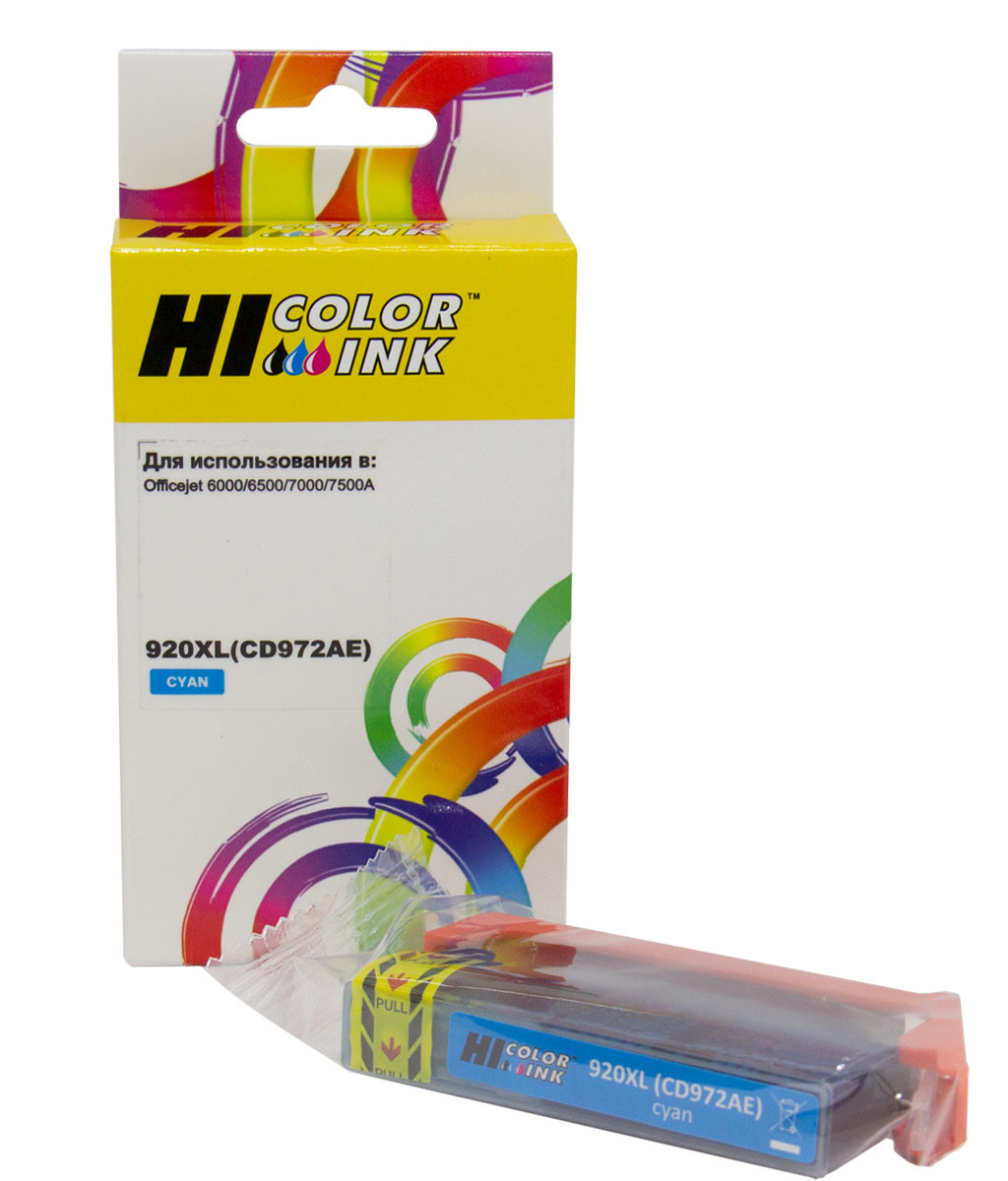 Картридж Hi-Black (HB-CD972AE) для HP Officejet 6000/6500/7000, №920XL, C, 920XL(CD972AE)