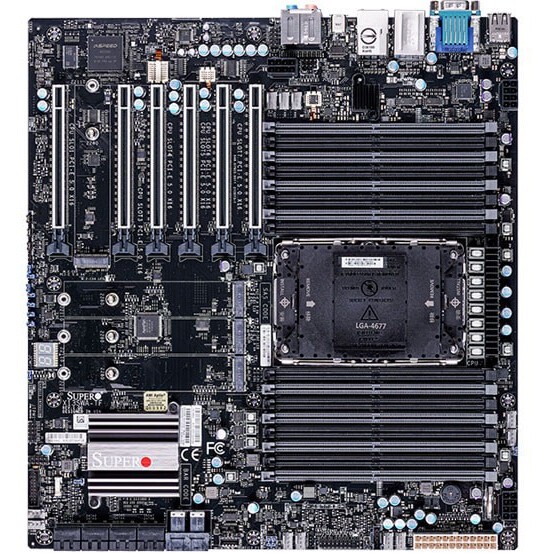 Системная плата/ MB Supermicro X13SWA-TF-B, E-ATX,  1x LGA-4677 (W-3400, W-2400, W-3500, W-2500 series), Intel® W790, 16x ECC DDR5 RDIMM/LRDIMM, 8x SATA 3, 2x U.2 PCIe 3.0, 6x PCIe 5.0 x16 slots, 4x M.2 PCIe 5.0 x4 slots (M-key 2280/22110), 1x 10GbE RJ45, 1x IPMI, MBD-X13SWA-TF-B (bundle)