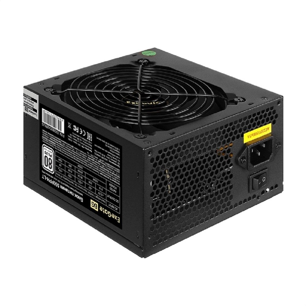 Exegate EX282042RUS Блок питания 550W Exegate 550PPH-LT, RTL, 80+, ATX, black, APFC, 12cm, 24p, (4+4)p, 5*SATA, 3*IDE