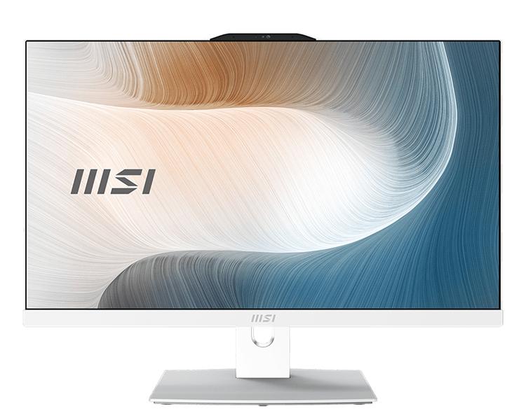 Моноблок MSI Modern AM242P 1M AiO 23,8" FHD (1920x1080)IPS AG Non-touch, Core i3-100U (1.2GHz), 8Gb DDR5(1*8GB), 512GB SSD M.2, Intel UHD, WiFi, BT, camera, WirelessKB&mouse Eng/Rus, No OS,1y,White, 9S6-AE0722-1476