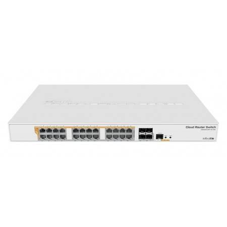 MikroTik CRS328-24P-4S+RM Коммутатор управляемый L3, 24x1 Гбит/с, SFP+ 4x10 Гбит/с, установка в стойку, PoE 24x30Вт