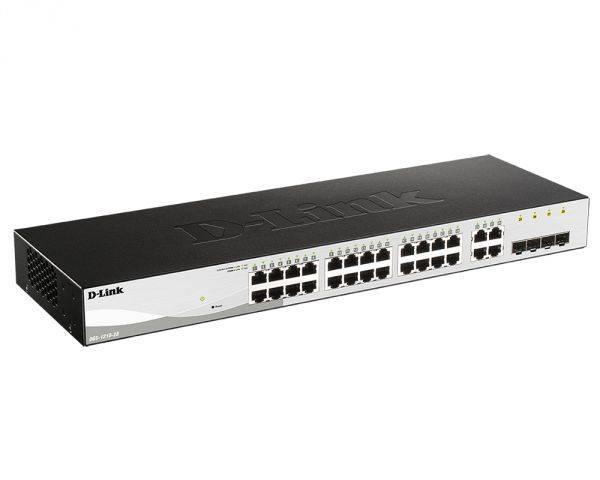 D-Link DGS-1210-28/F3A Настраиваемый L2 коммутатор с 24 портами 10/100/1000Base-T и 4 комбо-портами 100/1000Base-T/SFP
