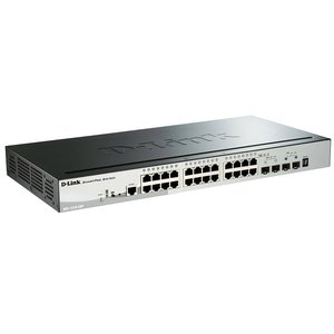 Сетевой коммутатор/ Gigabit Stackable SmartPro Switch with 24 10/100/1000Base-T PoE ports, 2 Gigabit SFP, 2 10G SFP+  ports, DGS-1510-28P/A1A