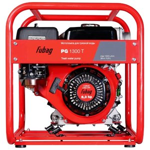 FUBAG PG1300T [838247] { Мотопомпа для сильнозагрязненной воды 1300 л/мин. 80 / 3 Диаметр патрубков, мм/дм 26 Напор, м 8 Глубина всасывания, м 53 Вес, кг  }