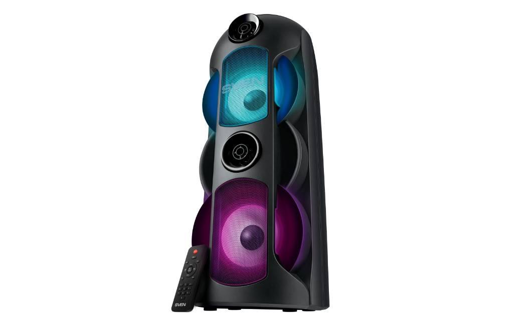 SVEN PS-720, черный (80 Вт, TWS, Bluetooth, FM, USB, microSD, LED-дисплей, 4400мА*ч), SV-019600