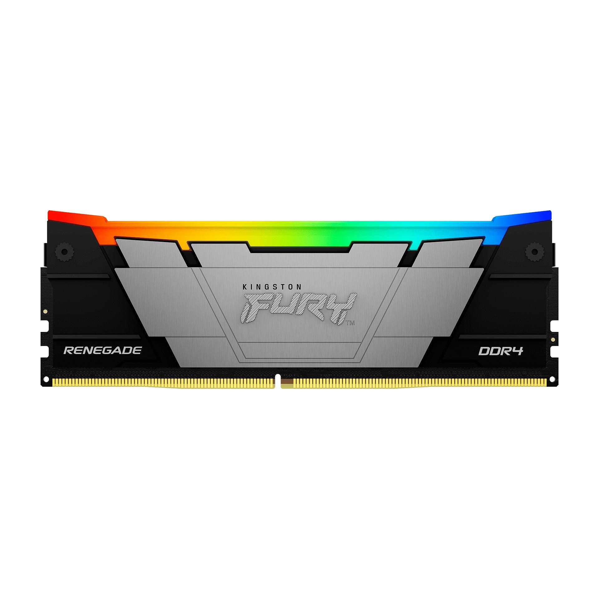 Память оперативная/ Kingston 64GB 3600MT/s DDR4 CL16 DIMM (Kit of 4) 1Gx8 FURY Renegade RGB, KF436C16RB12AK4/64
