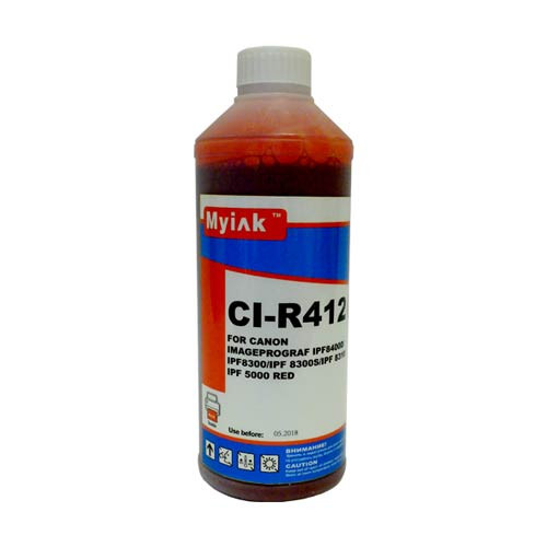 Чернила для CANON (PFI-102R/104R/303R) imagePROGRAF iPF8400D/iPF605/iPF710/iPF750/iPF760/iPF765/iPF510/iPF500 (1л,red Dye) CI-R412 MyInk