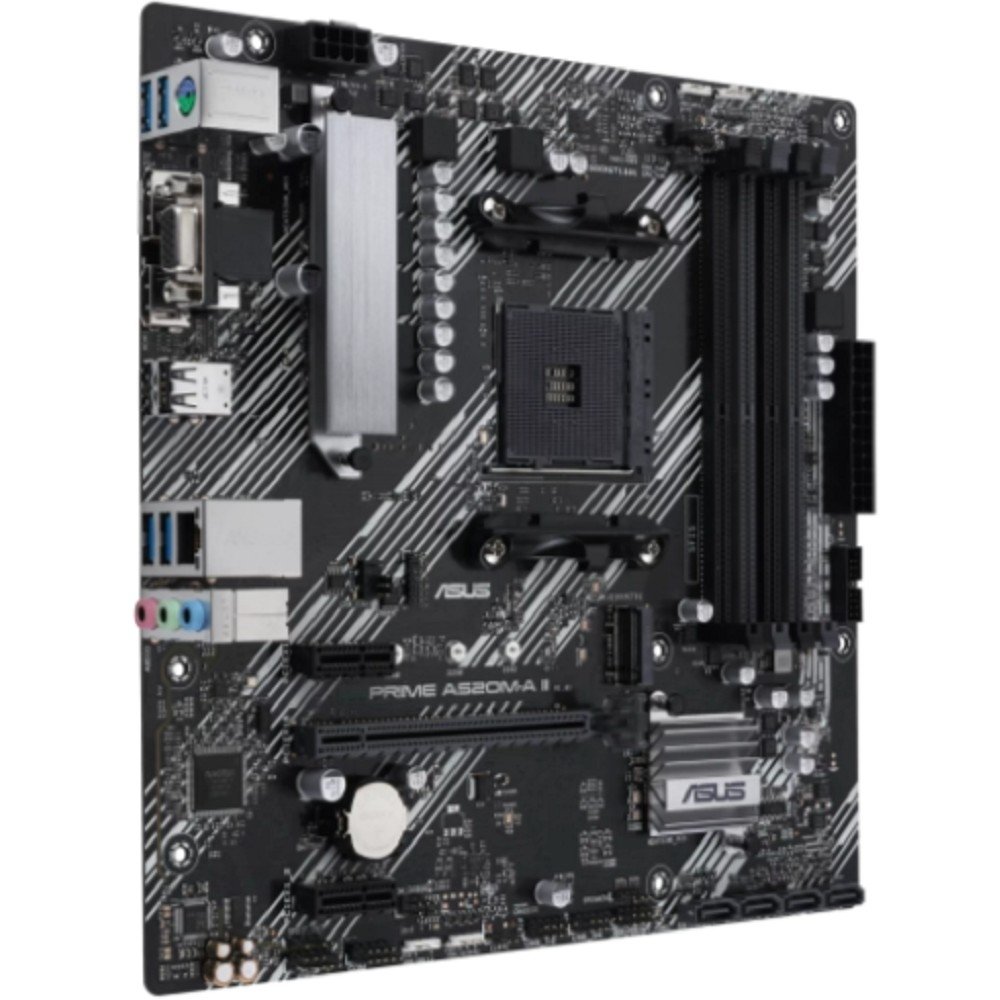 ASUS PRIME A520M-A II/CSM (Socket AM5, mATX, 4xDDR4(128GB), VGA/DP/HDMI, 1xPCIe 3.0x16/2xPCIe 3.0x1, 4xSATA 6Gb/s, 1*M Key,  1xLAN,  4, 4xUSB 3.0, 2xUSB 2.0)