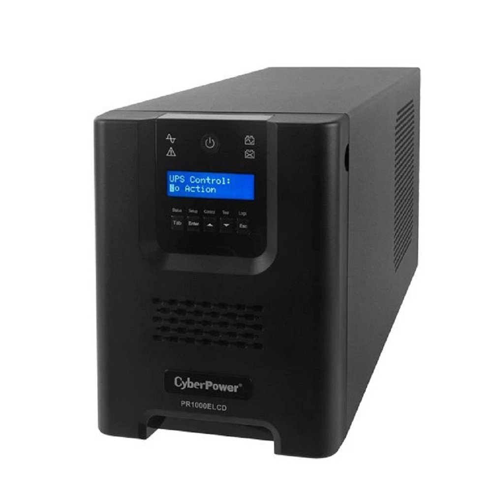 ИБП CyberPower PR1000ELCD {Line-Interactive, Tower, 1000VA/900W USB/RS-232/EPO/SNMPslot (8 С13) 12В/12 Ач х 2}
