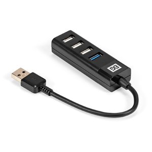 Exegate EX296923RUS USB-Хаб (концентратор) 4-в-1 ExeGate DUB-3213 (кабель-адаптер USB3.0 --> 3xUSB2.0, 1xUSB3.0, Plug&Play, черный)