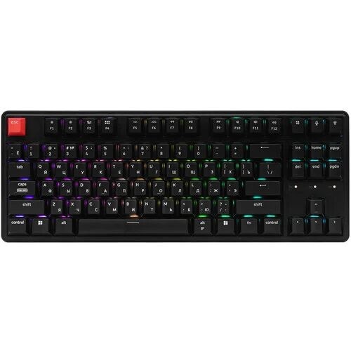 Классическая TKL (80%) механическая клавиатура Keychron C3 Pro 8K - проводная, 87 клавиш, цвет Black, переключатели Keychron Super Red, C3PX-H1Z-RU