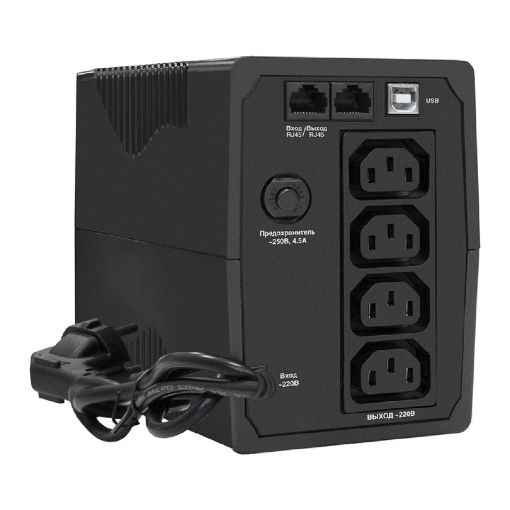 Exegate EX292784RUS ИБП ExeGate Power Back BNB-1000.LED.AVR.4C13.RJ.USB <1000VA/550W, LED, AVR, 4*C13, RJ45/11,USB, Black>