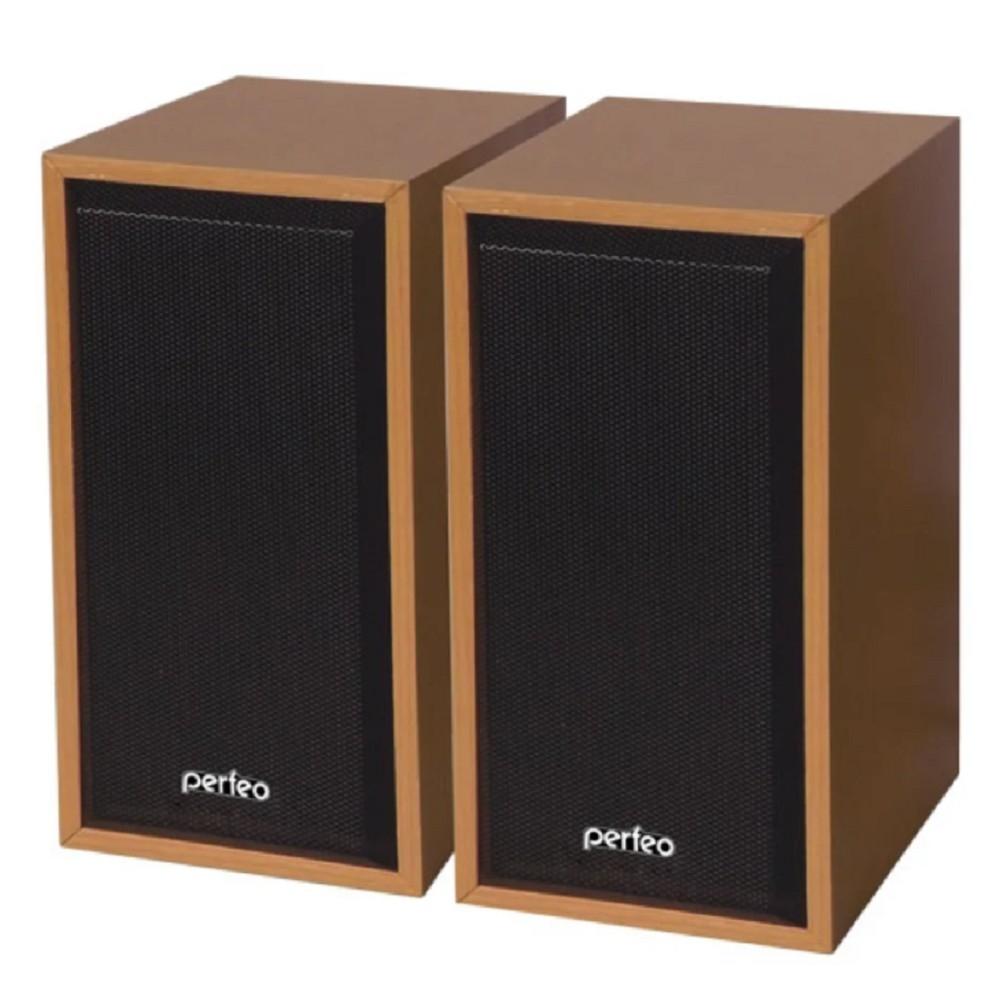 Perfeo колонки "Cabinet" 2.0, мощность 2х3 Вт (RMS), бук дерево, USB (PF-84-WD), PF_4326