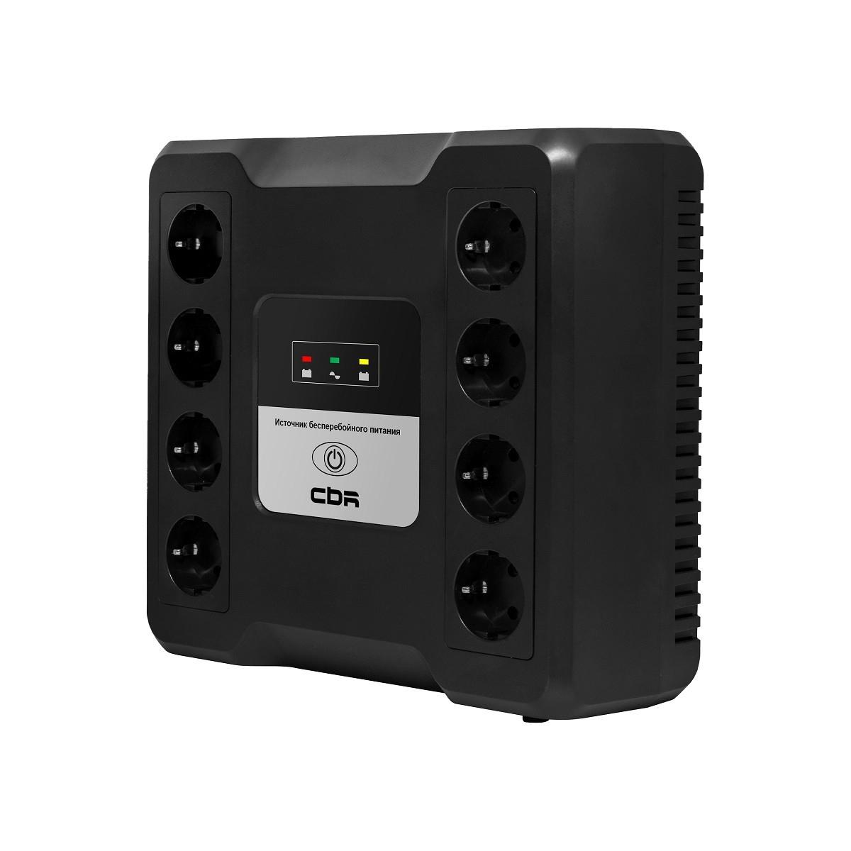 ИБП CBR CRYSTAL CTL-800 [Line Interactive, 800 VA / 480 W  8 x EURO, 8 с резервированием и фильтрацией, Breaker] (CTL-800B-8F-LDK)