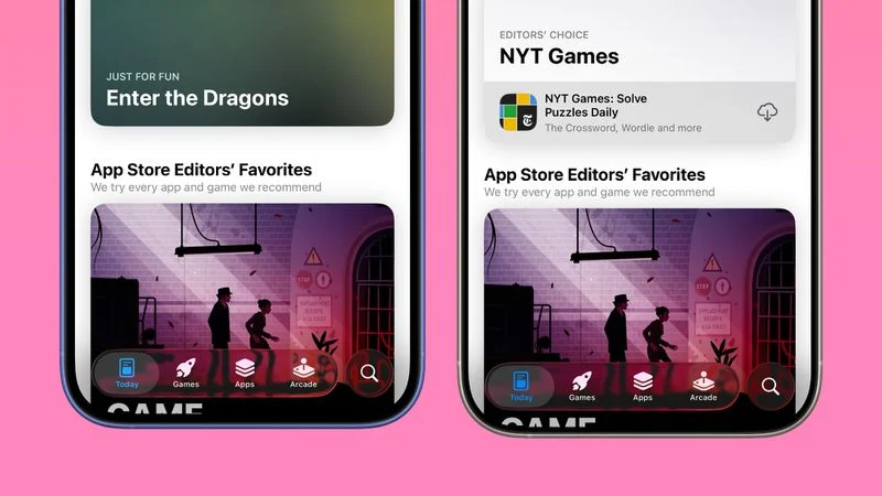 iOS 26 beta 6 слева, beta 5 справа