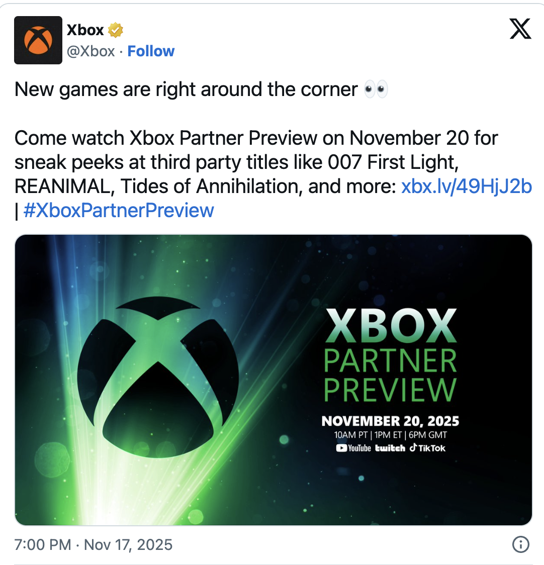 Xbox Partner Preview 2025