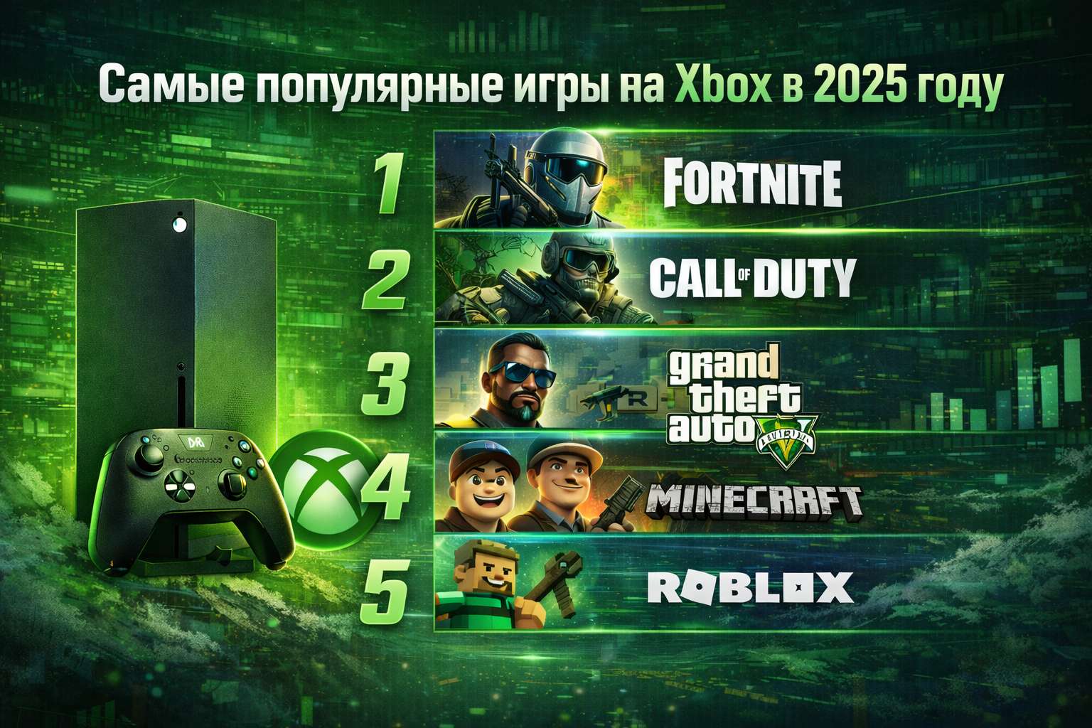 Самые популярные игры на Xbox в 2025 году