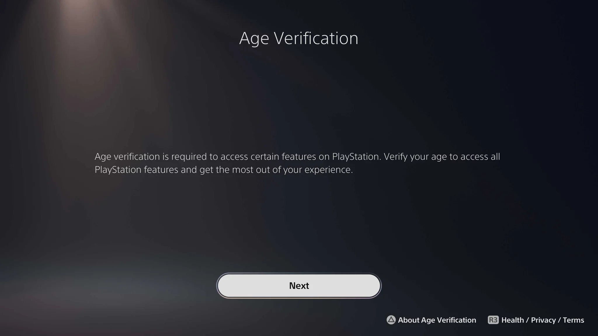 PlayStation Проверка возраста